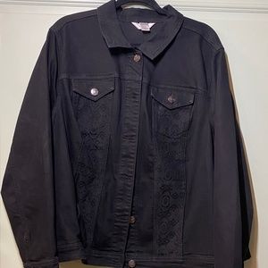 CJ Banks Black Denim Jacket SIZE 2X